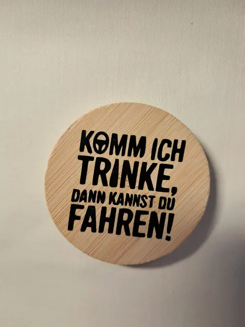 Magnetischer Flaschenöffner Holz - Komm ich trinke