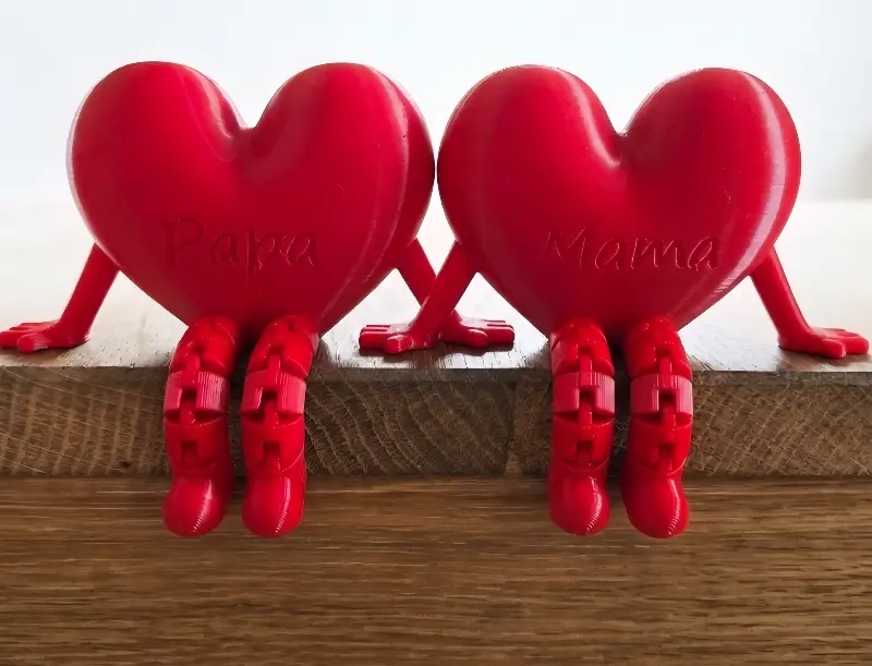 Herz mit Flexi-Beinen - Mama, Oma, Papa, Opa – Herz und Hand