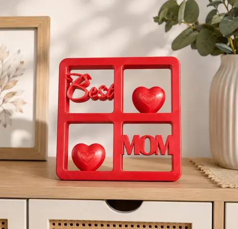 Best Mom Geschenk Fenster Optik – personalisierte 3D Deko – Muttertag Geschenk – mit Herz