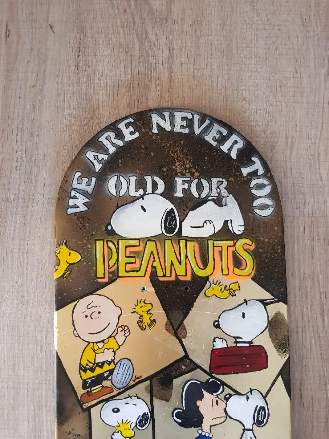 Snoopy & Friends "We are never too old for Snoopy" , alter Metallständer *Upcycling* – Petra Kroll