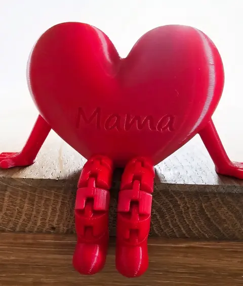 Herz mit Flexi-Beinen - Mama, Oma, Papa, Opa