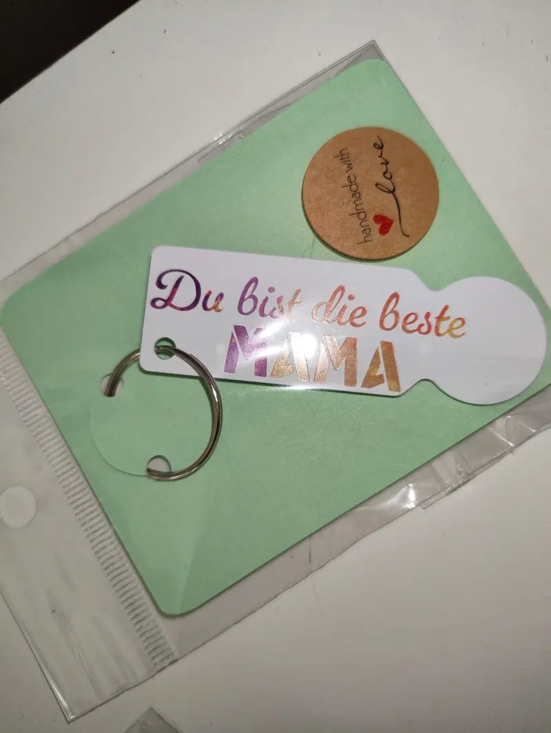 Einkaufswagenchip Löser weiß mit Spruch beplottet – Kerstin Pohlmann