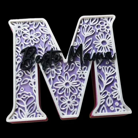 Großes „M – Beste Mama“ mit Blumen – 3D Deko – personalisierbares Muttertags Geschenk
