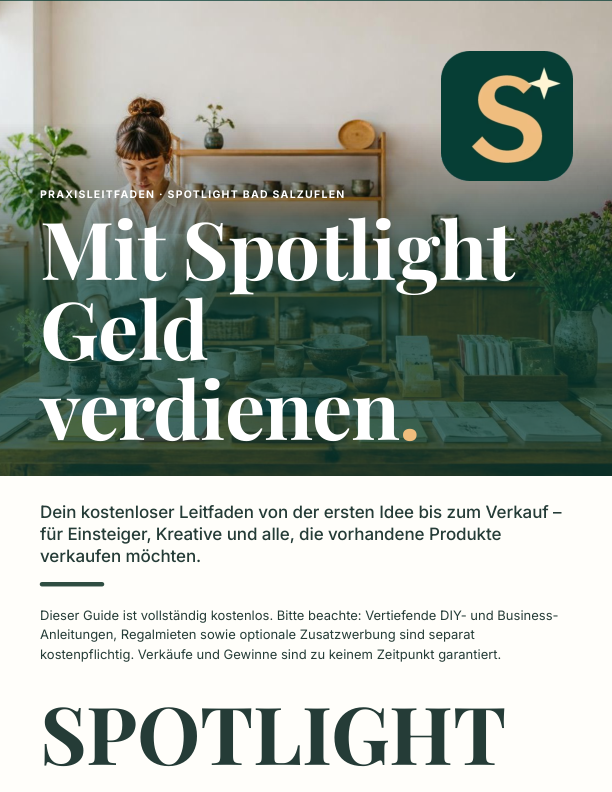 Titelseite des kostenlosen PDF-Guides Mit Spotlight Geld verdienen